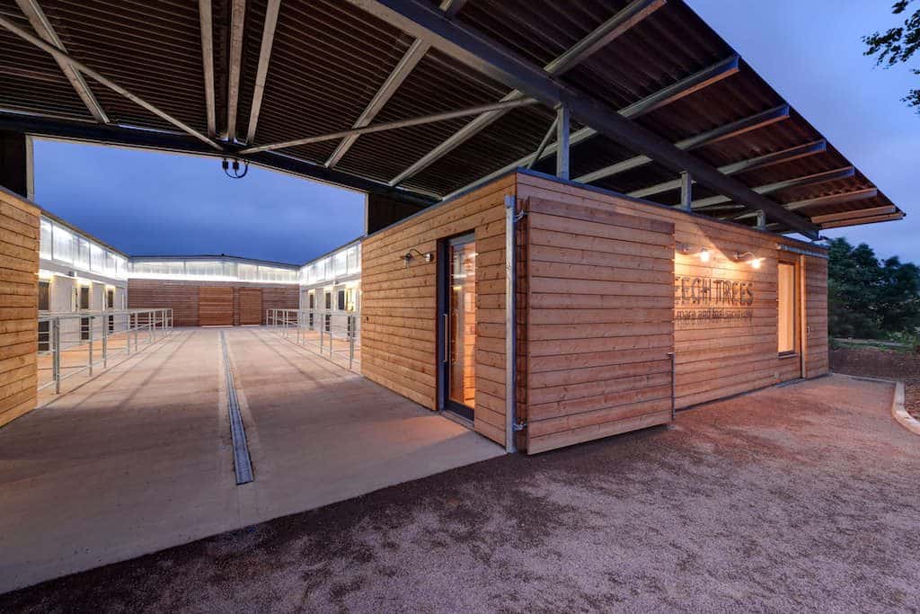 View of veterinary facility entrance